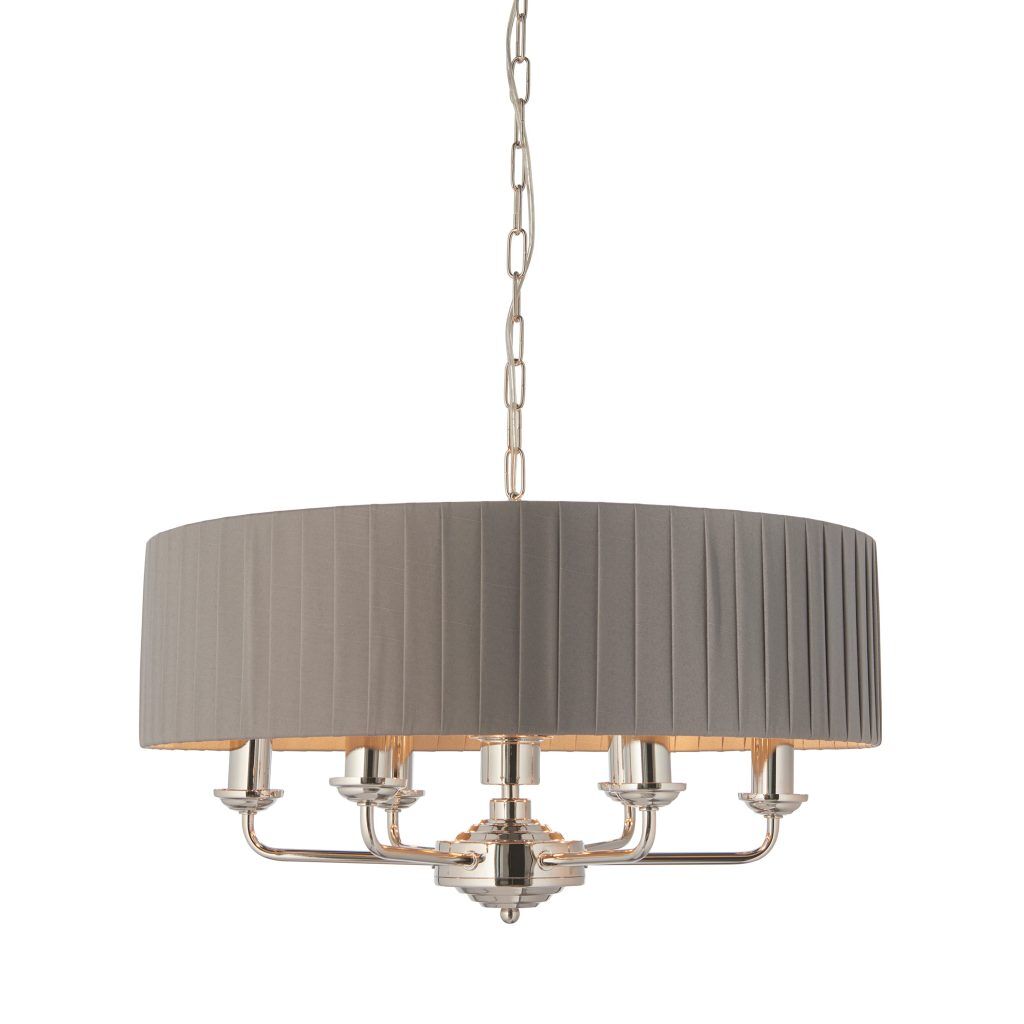 Gallery Direct Highclere 6 Pendant Lght Nckel  Chrcoal 300 780mm | Shackletons