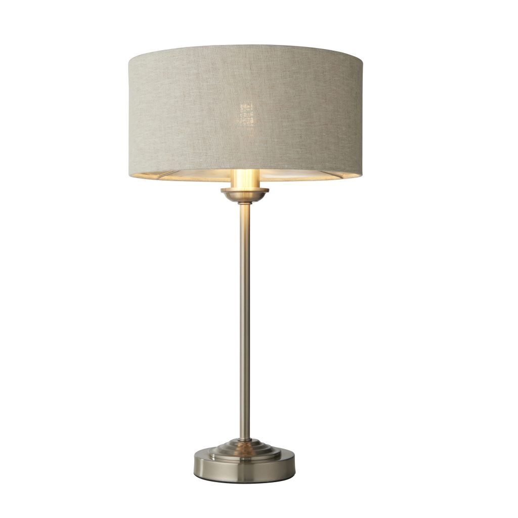 Gallery Direct Highclere Table Light Chrome  Natural Linen | Shackletons