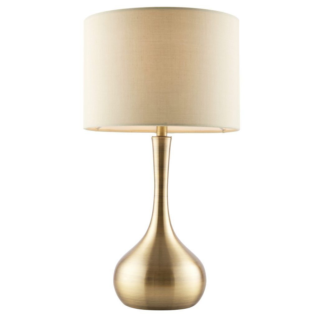 Gallery Direct Piccadilly Table Lamp Brass  Taupe | Shackletons