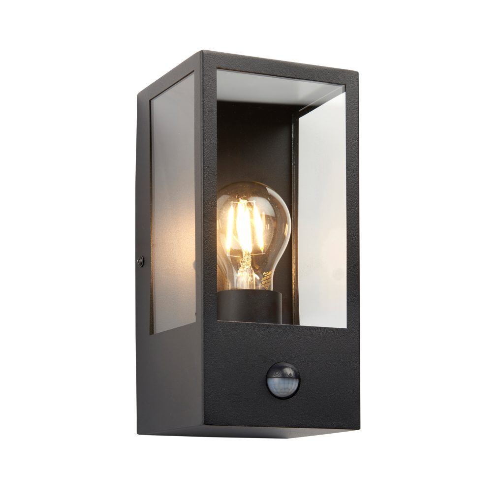 Gallery Direct Oxford Outdoor PIR 1 Wall Light Black | Shackletons