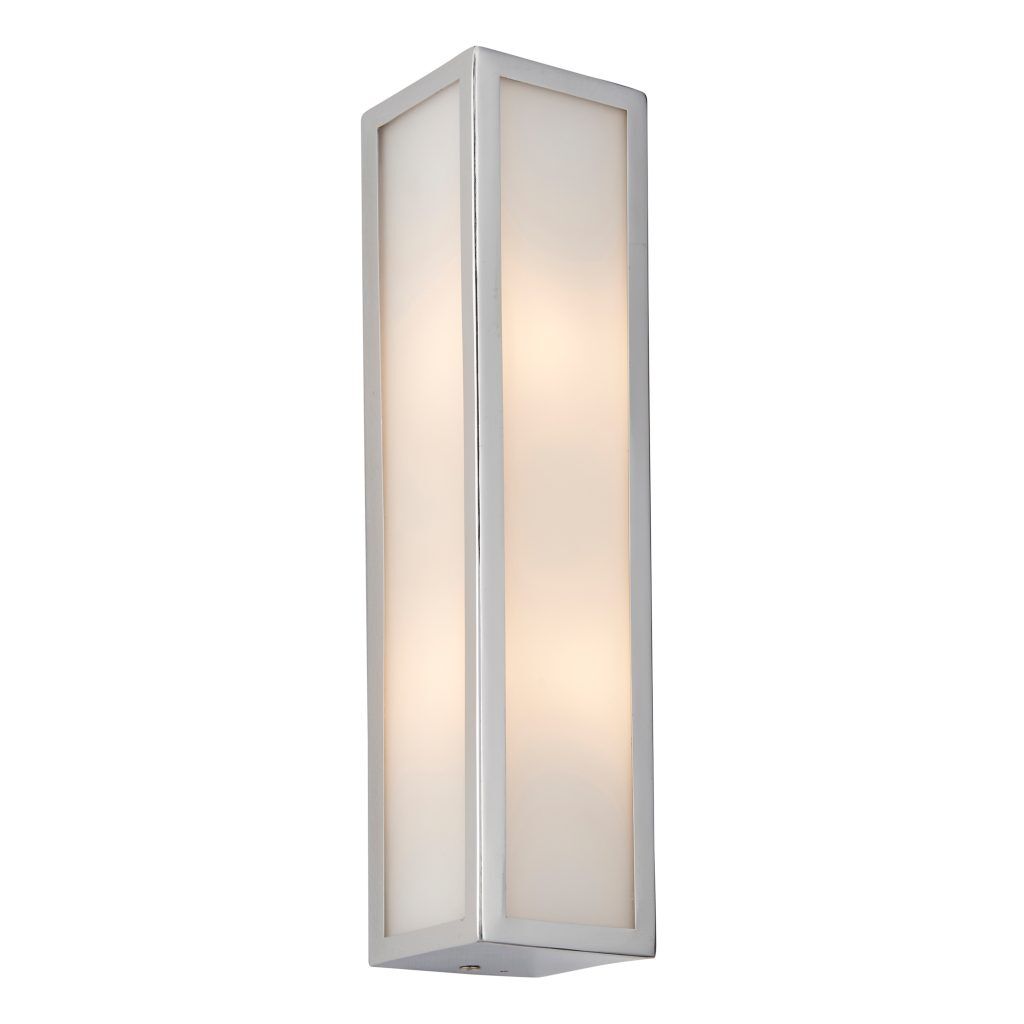 Gallery Direct Newham Bathroom 2 Wall Light  ChromeFrosted | Shackletons