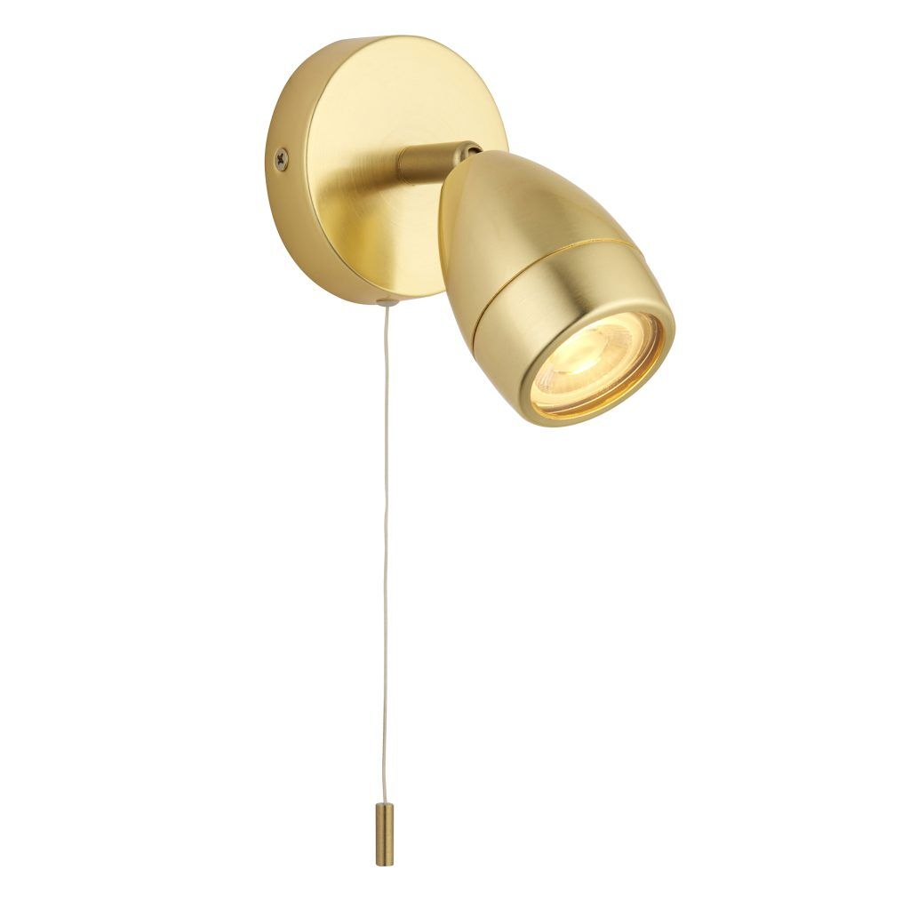 Gallery Direct Porto Bathroom 1 Wall Light Satin Brass | Shackletons