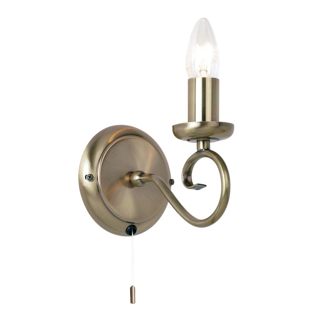 Gallery Direct Trafford Wall Light Antique Brass | Shackletons