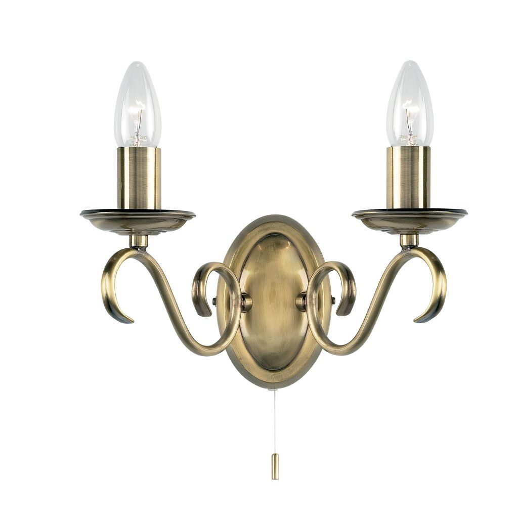 Gallery Direct Bernice Wall Light Antique Brass | Shackletons