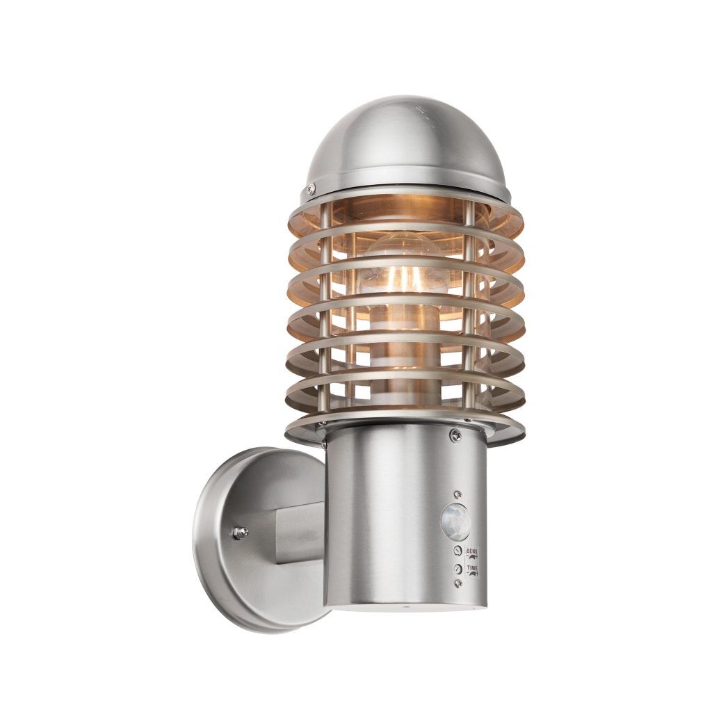 Gallery Direct Louvre PIR Wall Light Brushed Steel | Shackletons