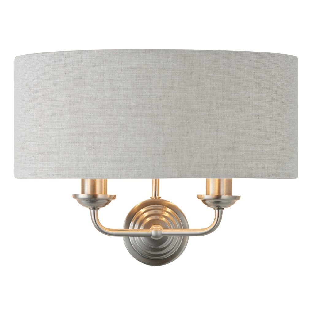 Gallery Direct Highclere 2 Wall Light Chrome  Natural | Shackletons