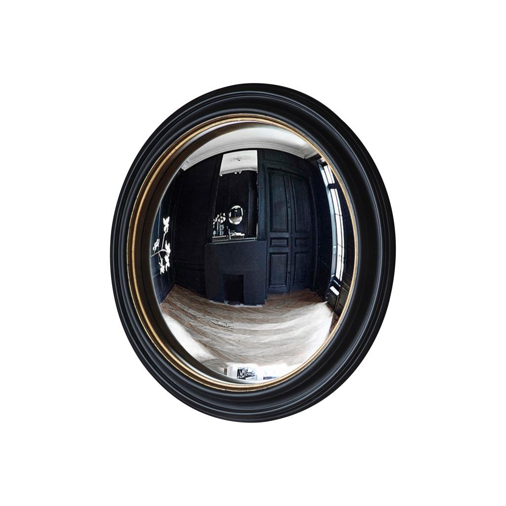 Gallery Direct Rockbourne Convex Mirror Black  Gold | Shackletons