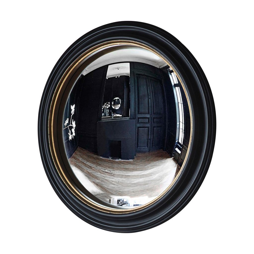 Gallery Direct Rockbourne Convex Mirror Black  Gold | Shackletons