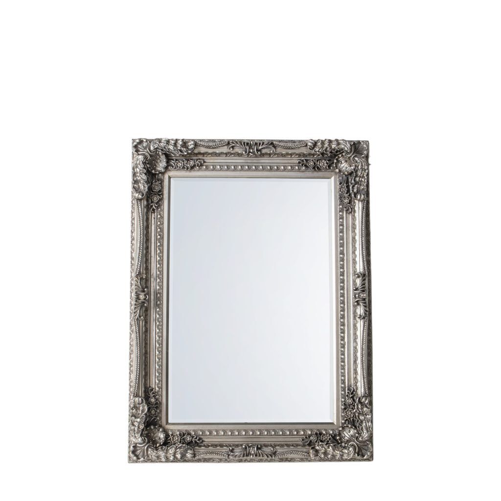 Gallery Direct Carved Louis Mirror Silver | Shackletons