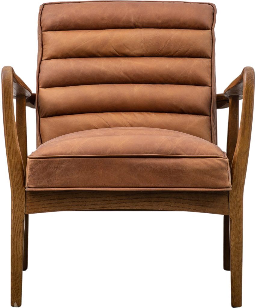 Gallery Direct Datsun Armchair Vintage Brown Leather | Shackletons