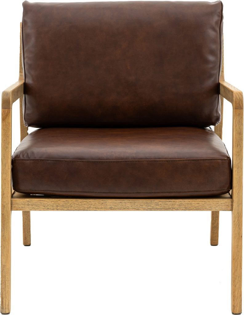 Gallery Direct Cortona Armchair Antique Brown Leather | Shackletons