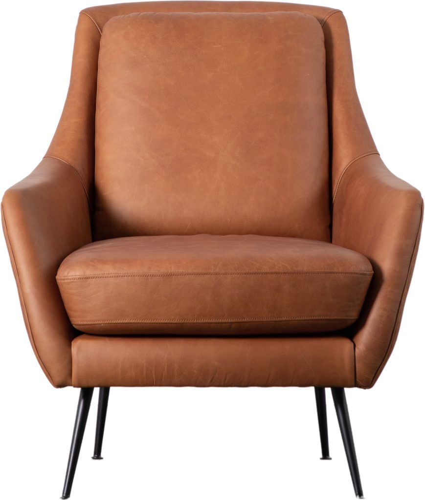 Gallery Direct Brompton Armchair Brown Leather | Shackletons