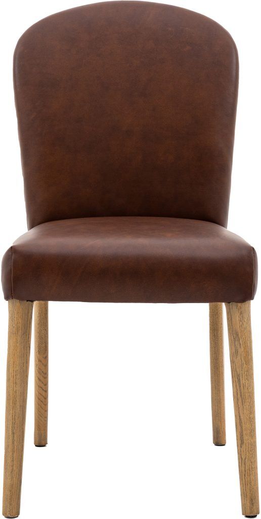 Gallery Direct Hinton Dining Chair Brown Leath Set of 2 | Shackletons