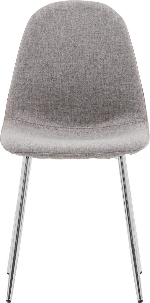 Gallery Direct Millican Dining Chair Chrome  Light Grey Set of 2 | Shackletons