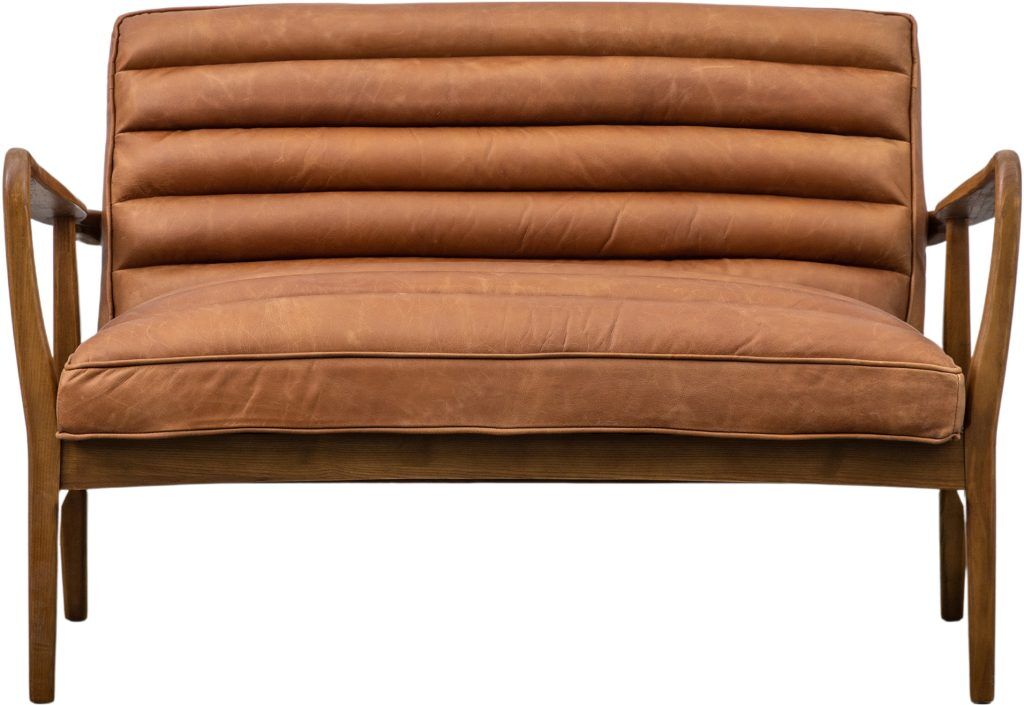 Gallery Direct Datsun 2 Seater Sofa Vintage Brown Leather | Shackletons