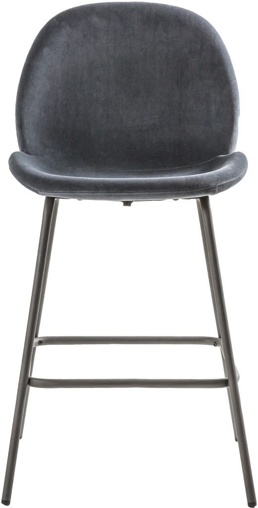 Gallery Direct Flanagan Stool Dark Grey Velvet Set of 2 | Shackletons