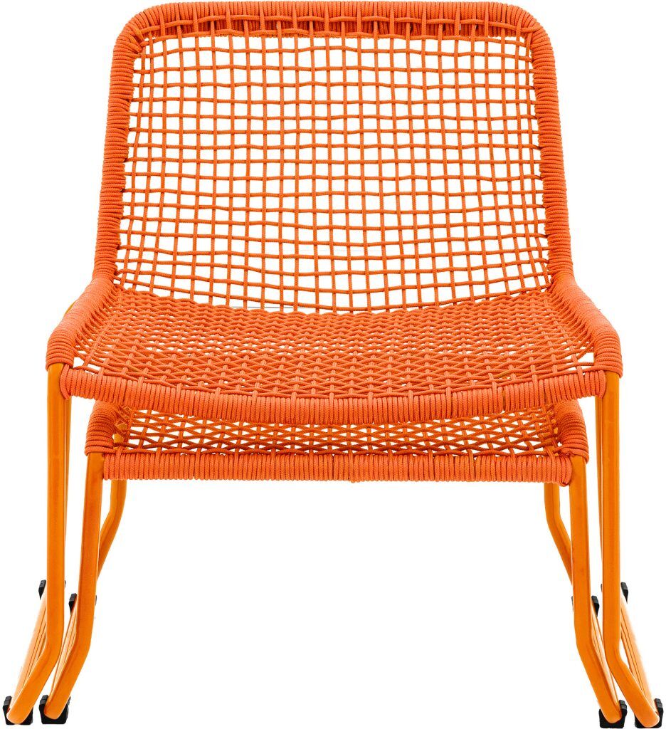 Gallery Garden Sassano Lounge Chair with Footstool Orange | Shackletons