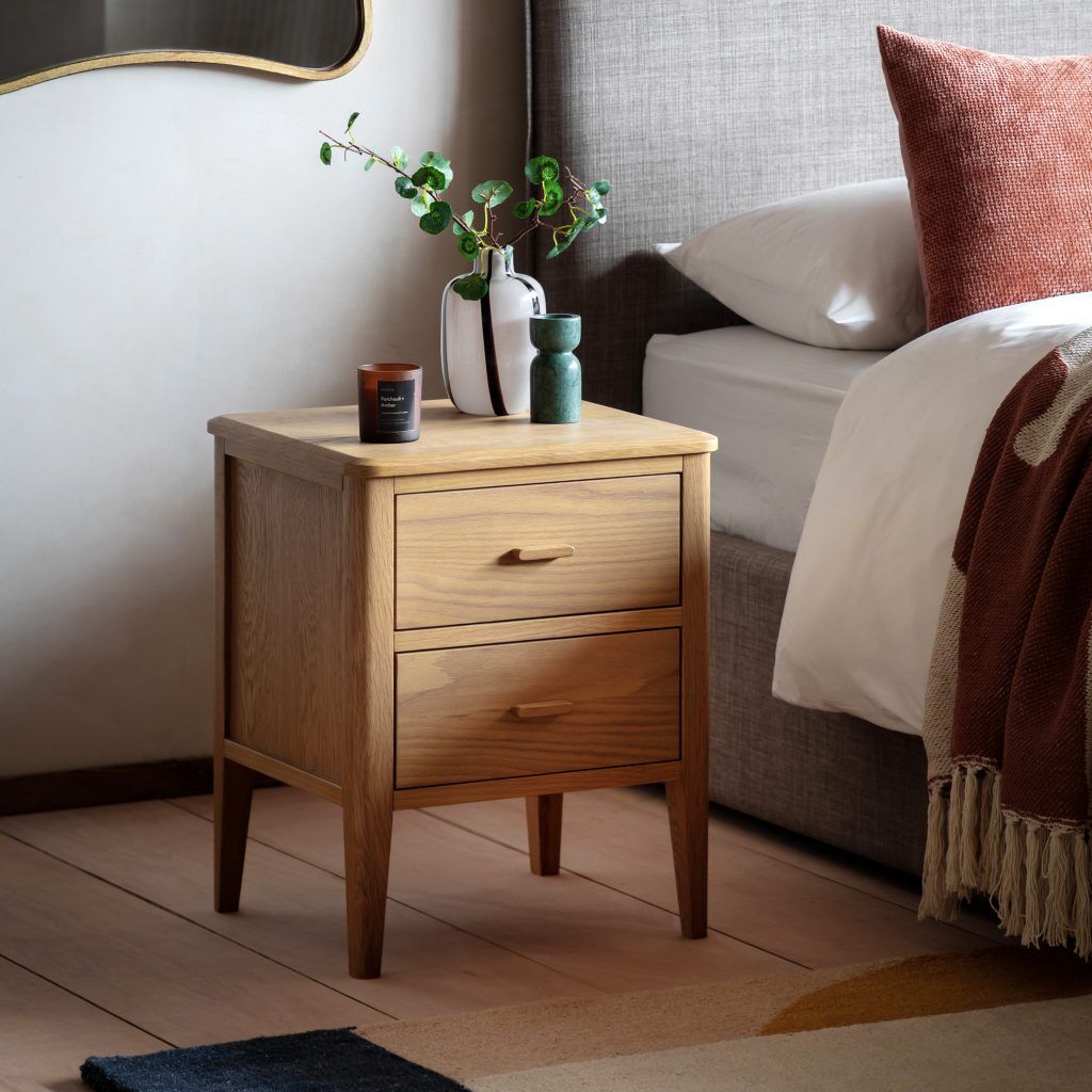 Gallery Direct Camden 2 Drawer Bedside Natural | Shackletons