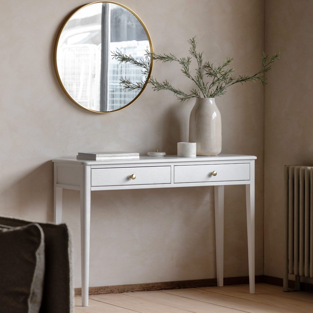 Gallery Direct Acton 2 Drawer Console White | Shackletons