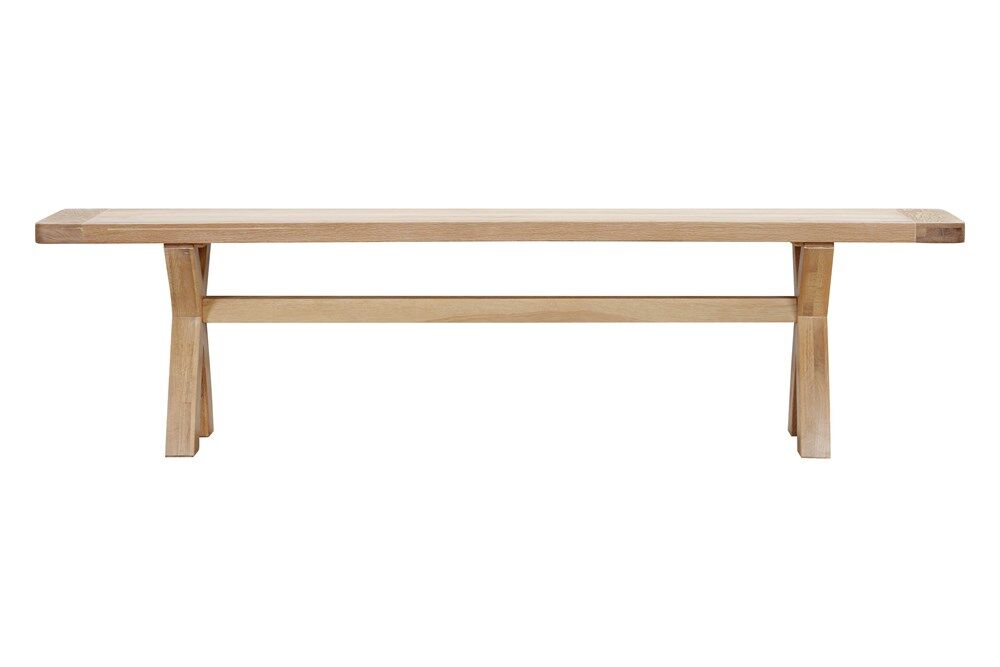 Foxington Cross Leg Dining Bench   Natural Oak | Shackletons