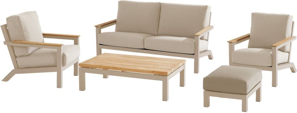 4 Seasons Outdoor Capitol Lounge Set with Footstool in Latte | Shackletons