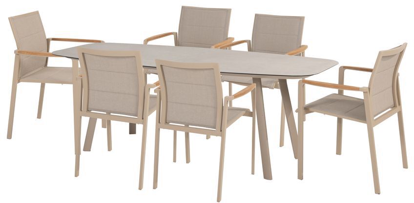4 Seasons Outdoor Cortina 6 Seat Rectangular Dining Set | Shackletons