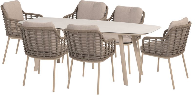 4 Seasons Outdoor Puglia 6 Seat Barrel Dining Set | Shackletons