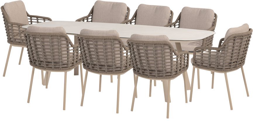 4 Seasons Outdoor Puglia 8 Seat Barrel Dining Set | Shackletons