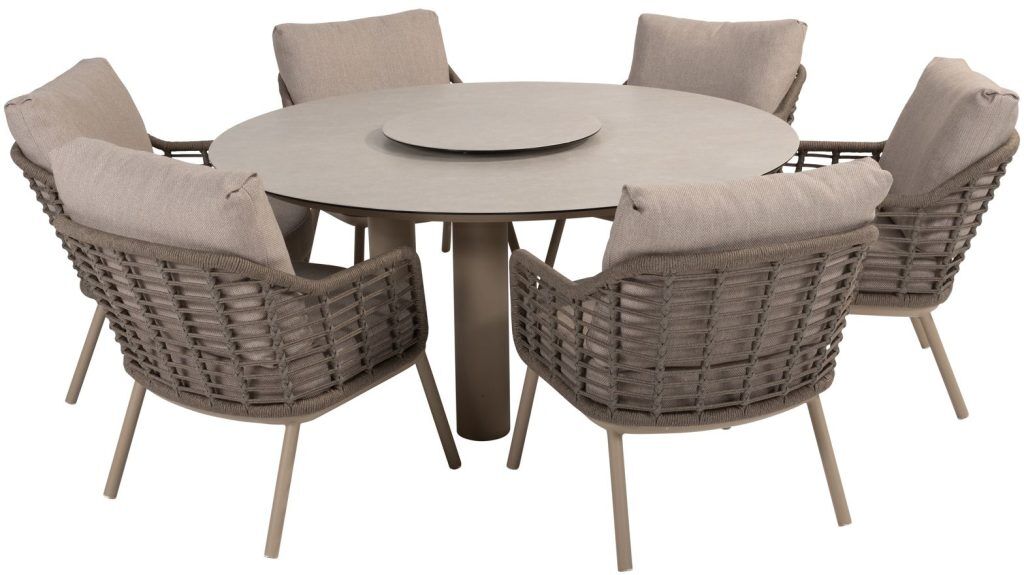 4 Seasons Outdoor Puglia 6 Seat Low Round Dining Set | Shackletons