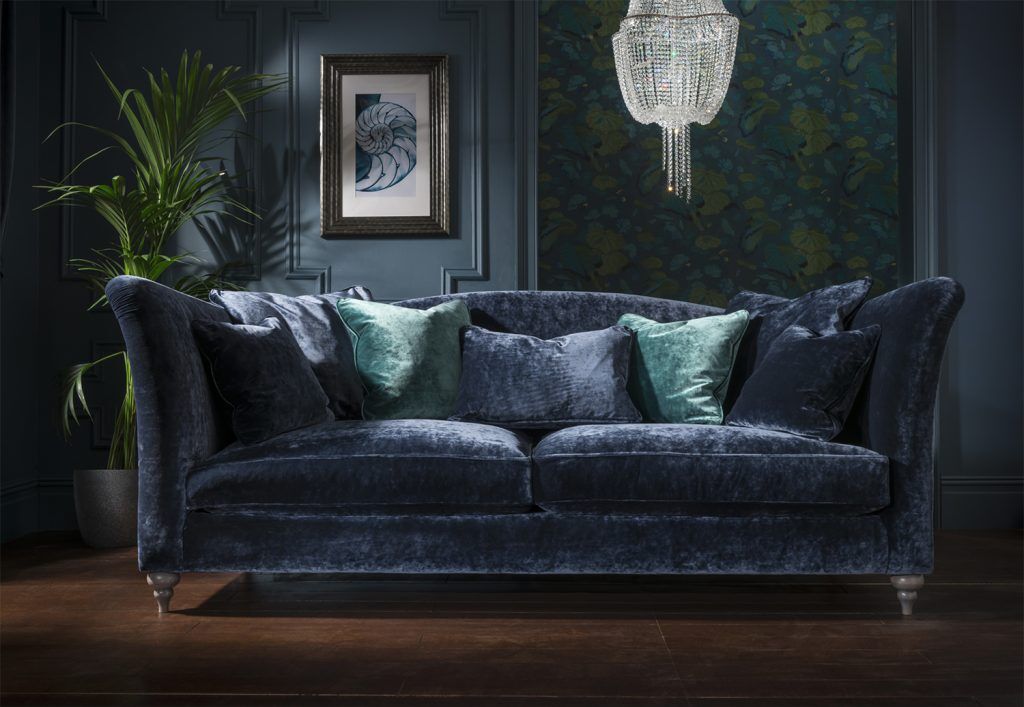 Spink  Edgar Monique Grand Sofa shown in Opium Sapphire | Shackletons