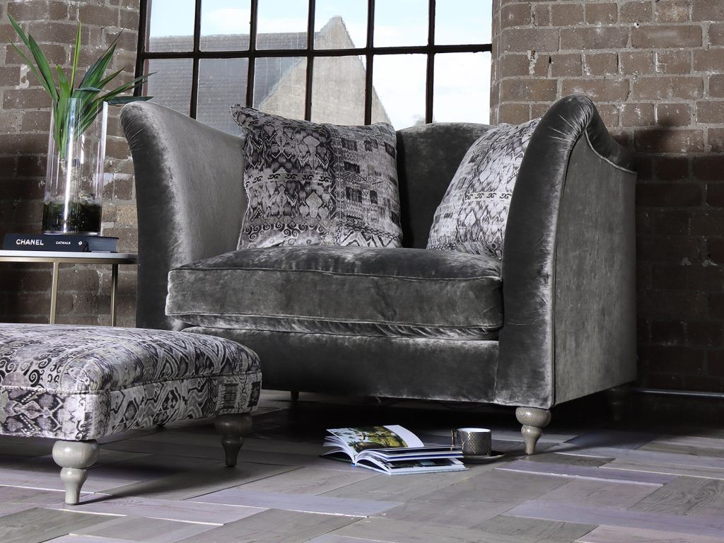 Spink  Edgar Monique Snuggler Sofa shown in Opium Moonstone | Shackletons