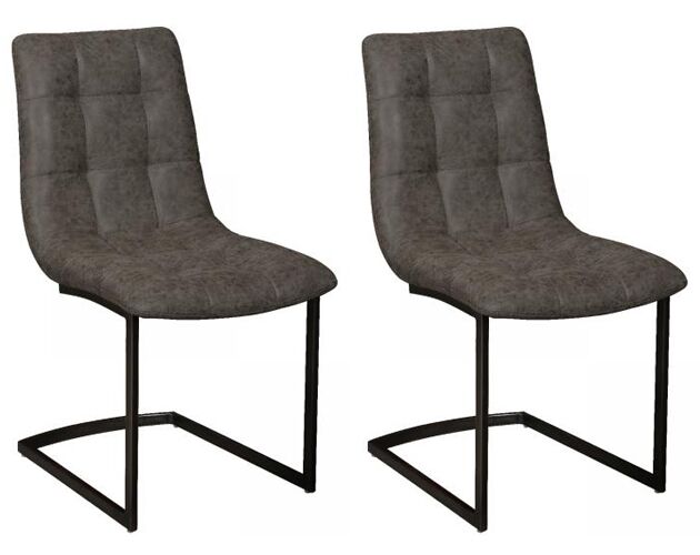 Pair of Carlton Furniture   Hampton Chairs   PU Grey | Shackletons