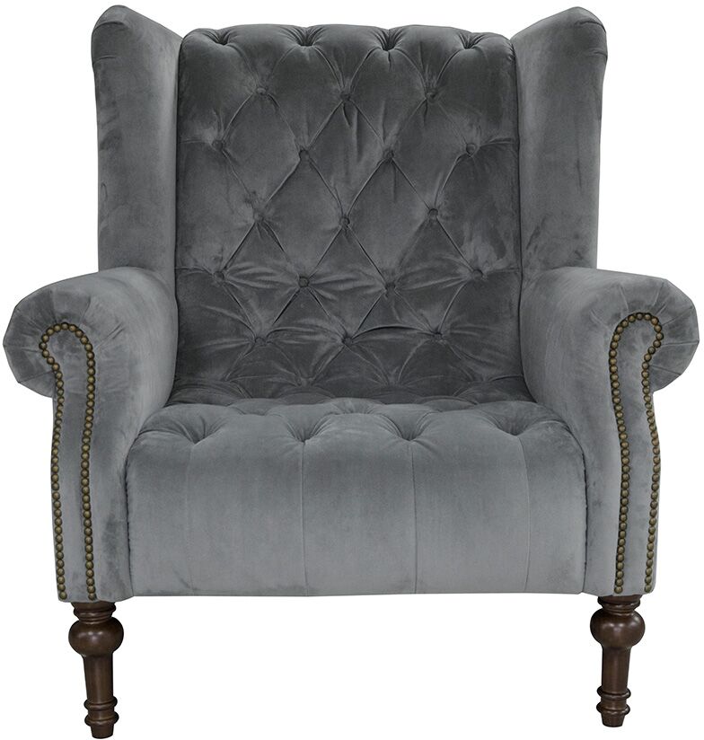 Alexander  James Theo Button Chair in Plush Slate | Shackletons