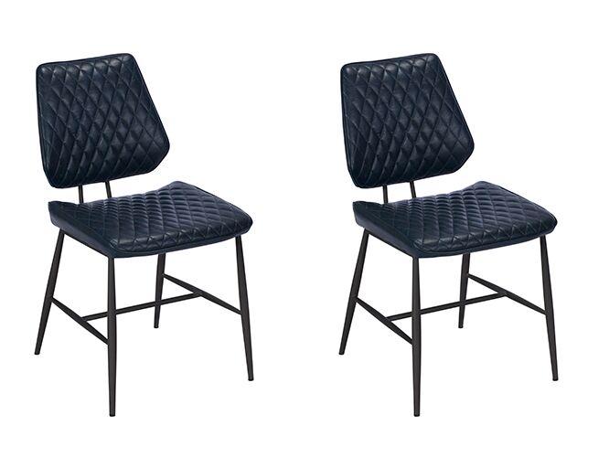 Pair of Baker Dalton Dining Chairs   Dark Blue | Shackletons