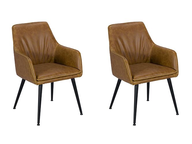 Pair of Baker Oliver Arm Chairs   Tan | Shackletons