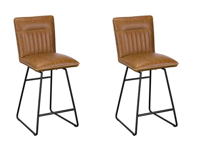 Pair of Baker Cooper Bar Chairs   Tan | Shackletons