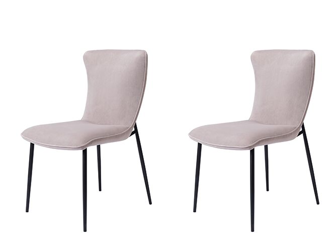 Pair of Baker Ella Dining Chairs   Grey Velvet | Shackletons