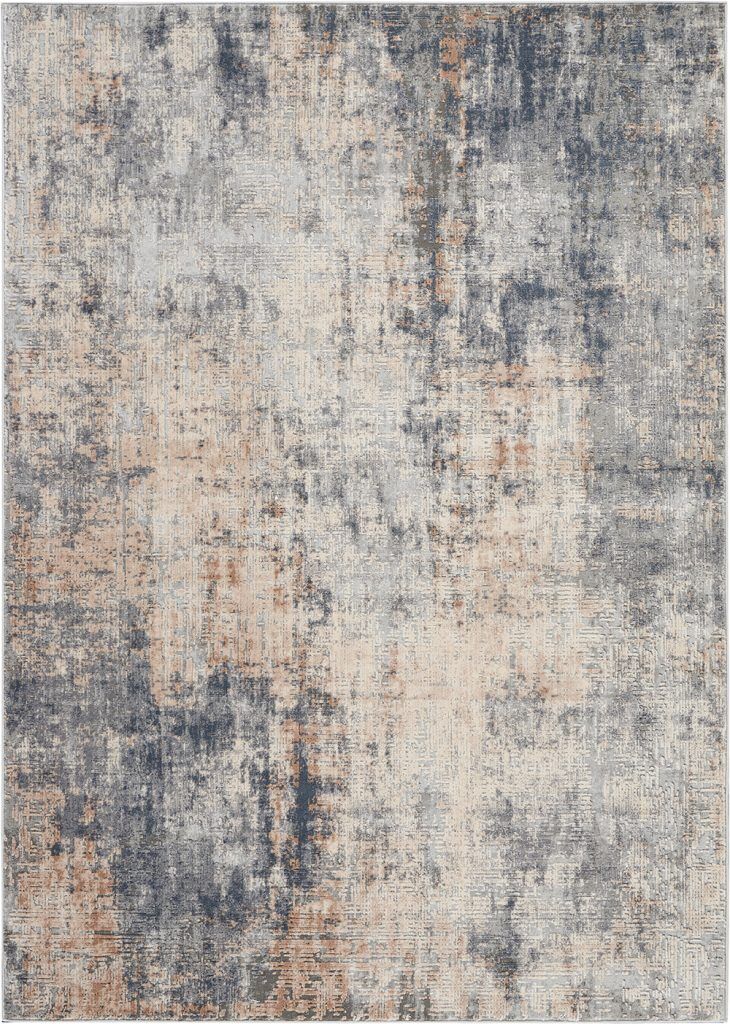 Nourison Rugs   Rustic Textures Rectanglular RUS01 Rug in Grey  Beige   18m x 12m | Shackletons