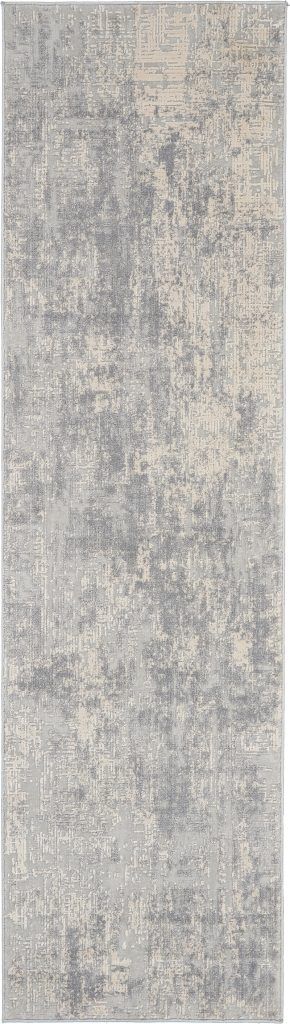Nourison Rugs   Rustic Textures Runner RUS01 Rug in Ivory  Silver   23m x 066m | Shackletons