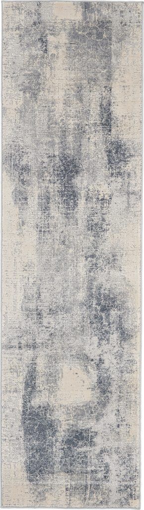 Nourison Rugs   Rustic Textures Runner RUS02 Rug in Blue  Ivory   23m x 066m | Shackletons