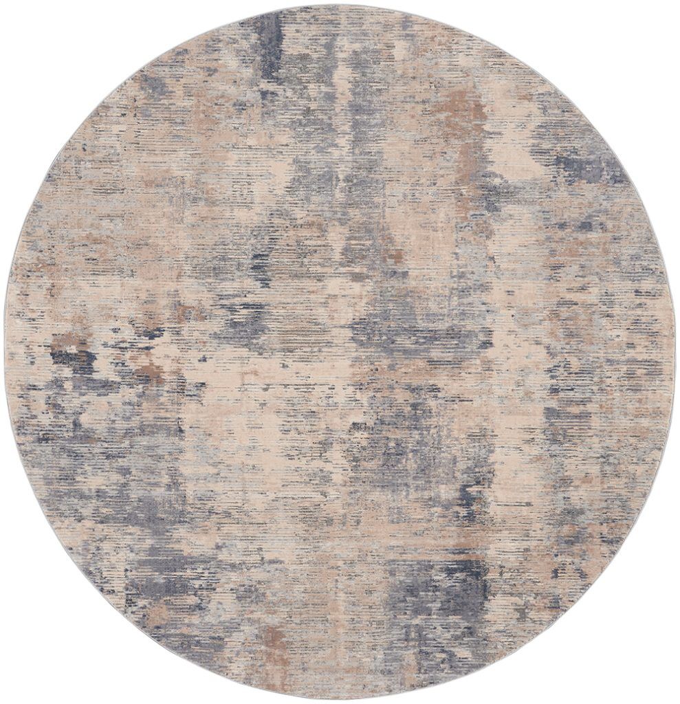 Nourison Rugs   Rustic Textures Circular RUS05 Rug in Beige  Grey   24m x 24m | Shackletons