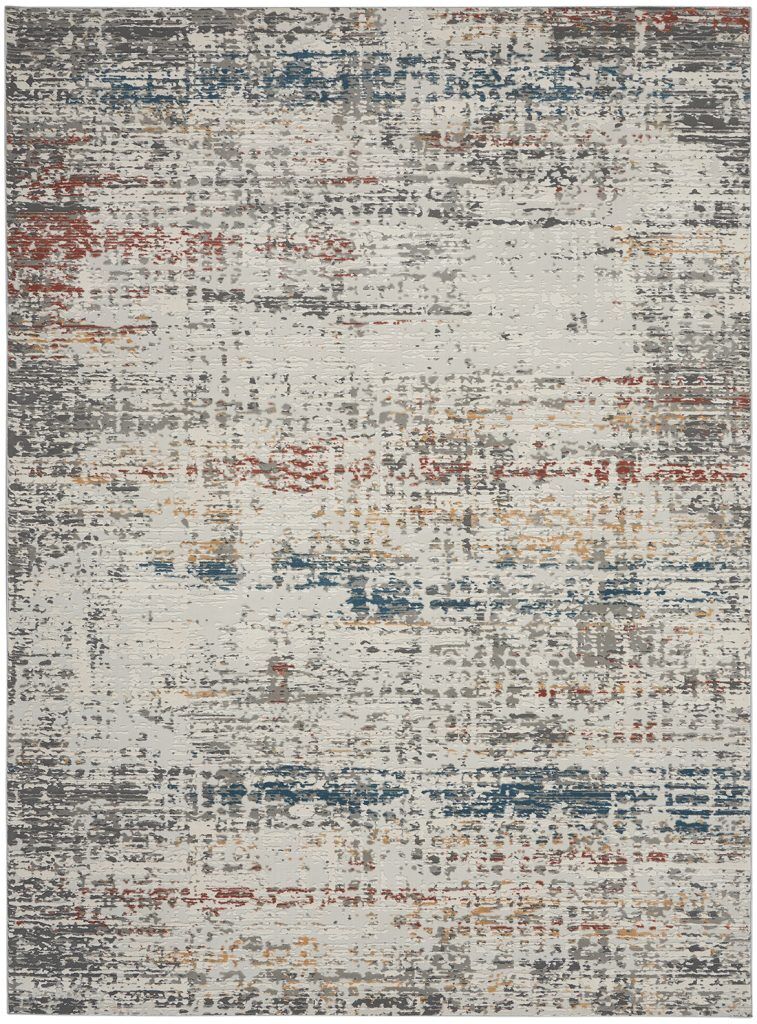 Nourison Rugs   Rustic Textures Rectanglular RUS14 Rug in Grey Multicolour   39m x 28m | Shackletons