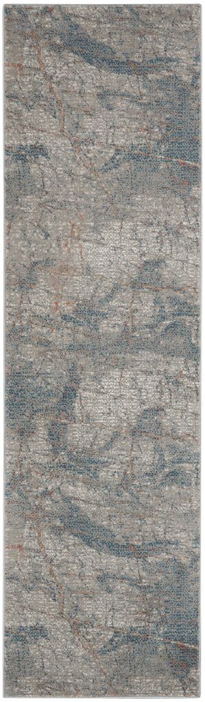 Nourison Rugs   Rustic Textures Runner RUS15 Rug in Grey  Blue   23m x 066m | Shackletons