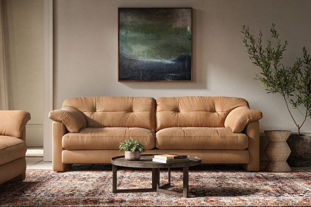 Alexander  James Duffy 3 Seat Sofa in Soul Camel Leather | Shackletons