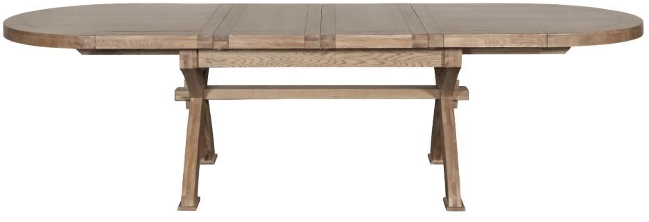 Carlton Furniture Windermere Oval X Leg Dining Table   Grey Oiled Finish | Shackletons