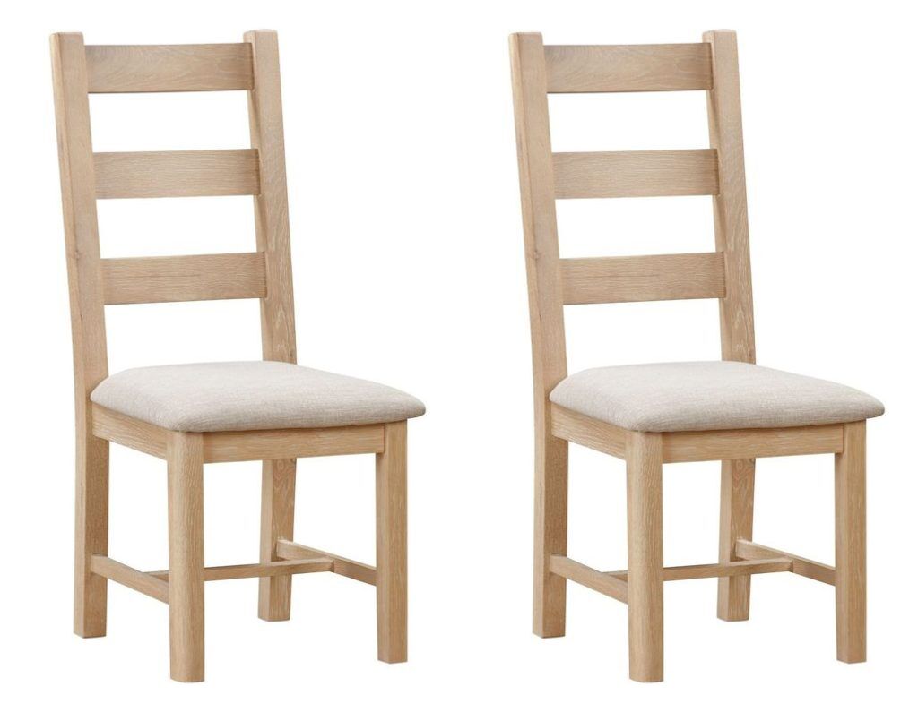 Pair of Papaya Trading Foxington Ladder Back Dining Chairs in Natural | Shackletons