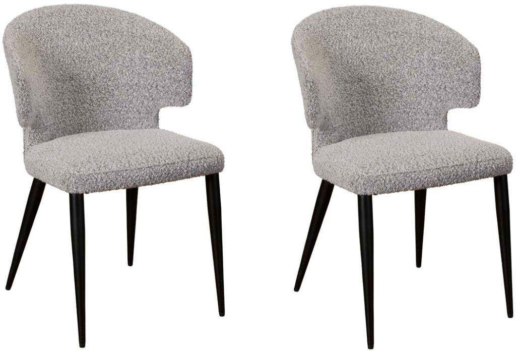 Pair of Baker Belle Dining Chairs   Grey Boucle | Shackletons