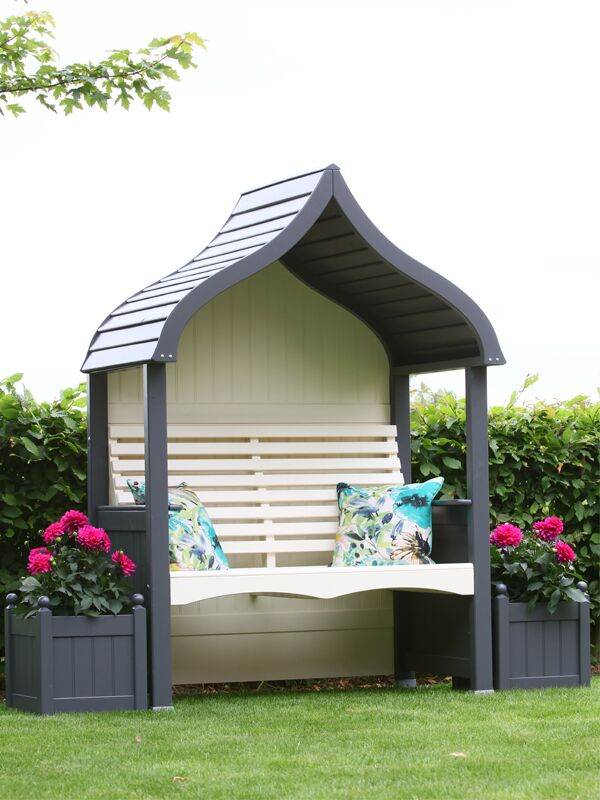 AFK Garden Products Orchard Arbour and Planter Set Charcoal and Cream | Shackletons