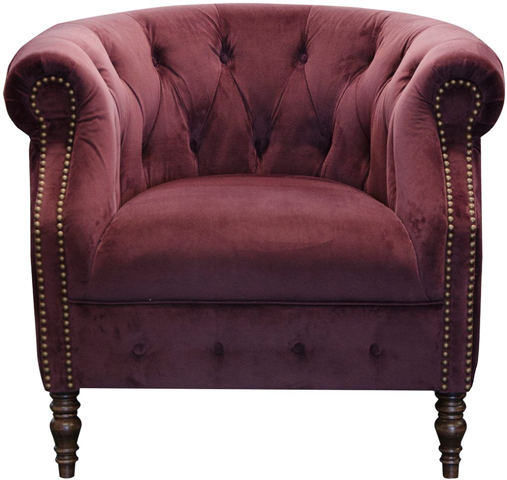 Alexander  James Jude Chair in Plush Brinjal | Shackletons