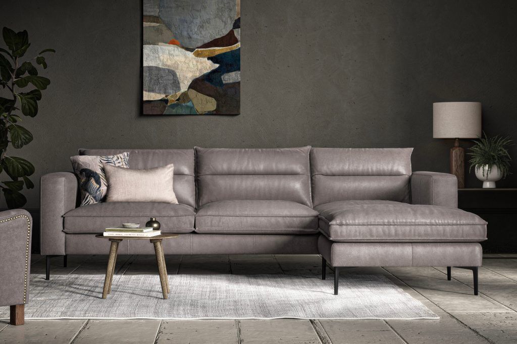Alexander  James Parker RHF Chaise Sofa in Soul Graphite Leather | Shackletons